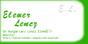 elemer lencz business card